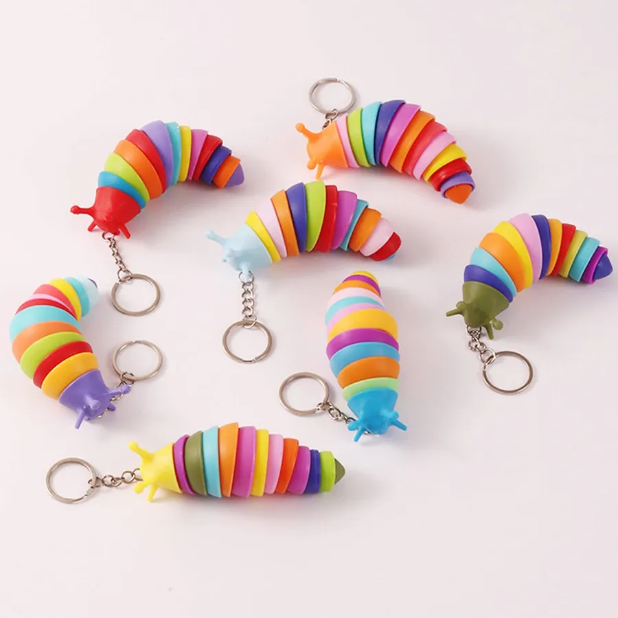 Kids Rainbow Slug Fidget Keychain — wholesale Fidgets & Sensory by the case