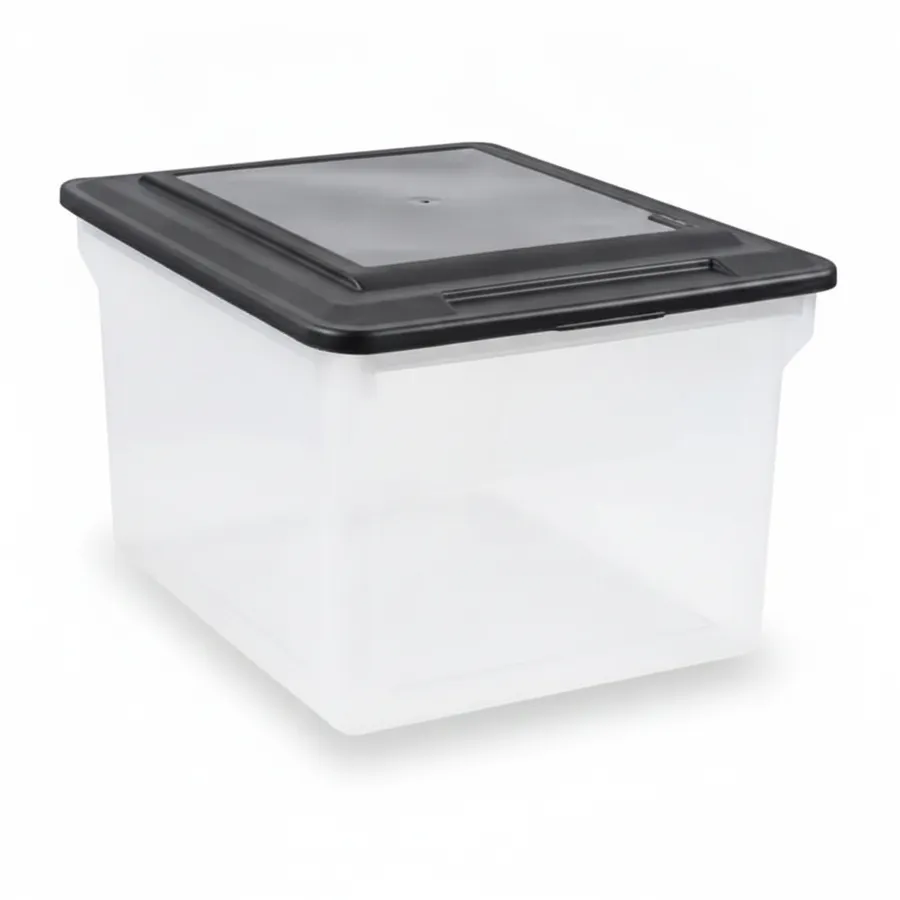Plastic File Storage Box with Lid - Everyday Home Essentials Organization — wholesale Kitchen & Drinkware by the case