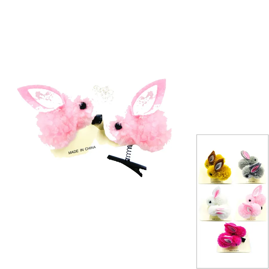 2 Bunny Rabbit Snap Hair Clips For Girls — wholesale Apparel & Accessories by the case