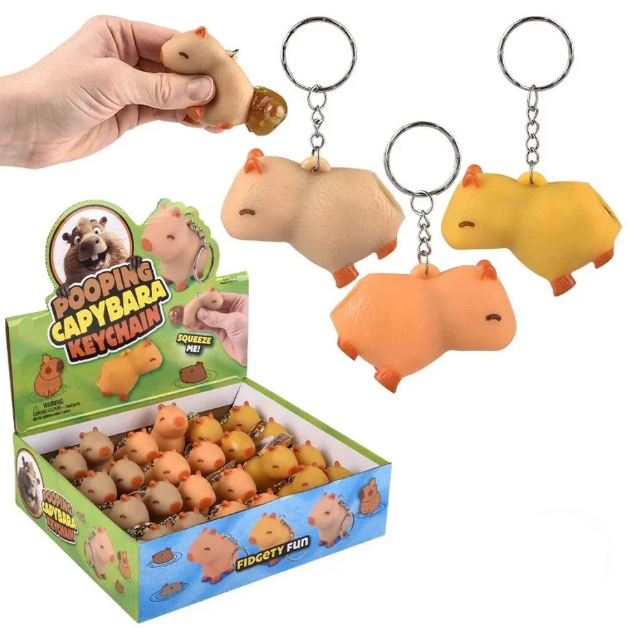 Squeeze Capybara Keychain Toy For Kids - Assorted — wholesale Fidgets & Sensory by the case