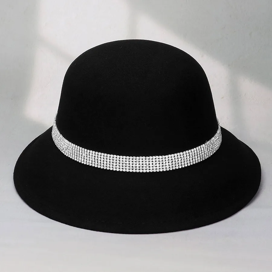 Trendy Rhinestone Paved Band Pointed Bucket Hat — wholesale Apparel & Accessories by the case