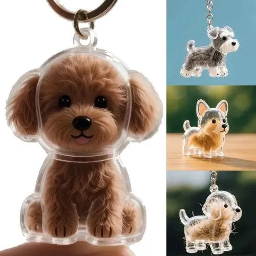 Sensory Toy Faux Fur Pet Hair Keychain - Fluffy Squishy Fidget Pom Pom Bag Charm — wholesale Fidgets & Sensory by the case
