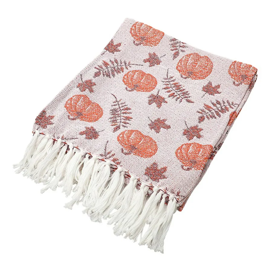 Pumpkin Themed Woven Throw Blanket - Assorted — wholesale Home & Décor by the case