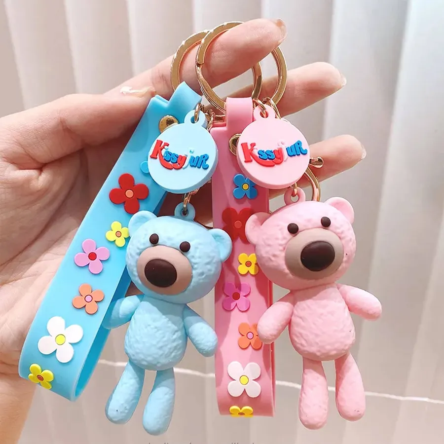 Flower Bear Keychain -In Bulk — wholesale Keychains & Charms by the case