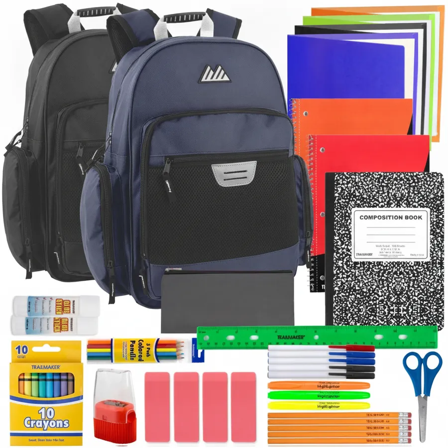 Reflective 18-Inch Laptop Backpack with School Supply Kit | Everyday Travel Bag — wholesale Bags & Backpacks by the case