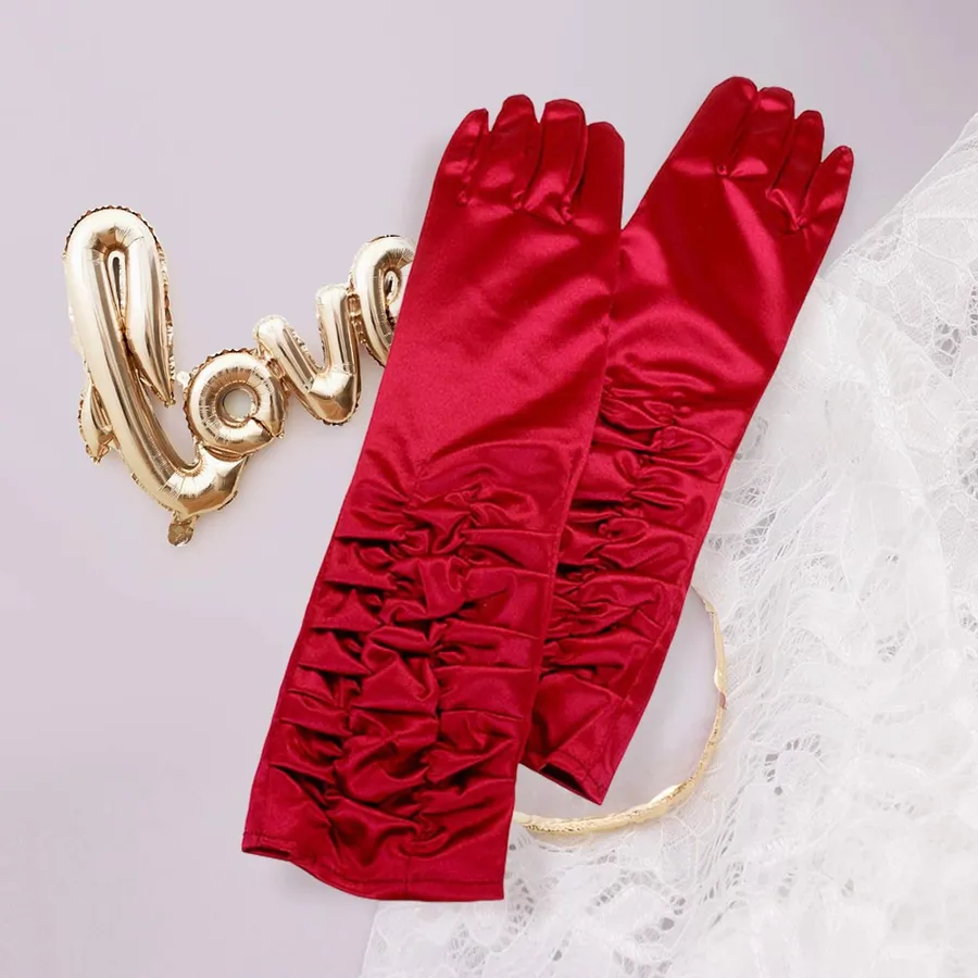 Dressy satin Ruffle Gloves For Valentine - Assorted — wholesale Seasonal & Holiday by the case