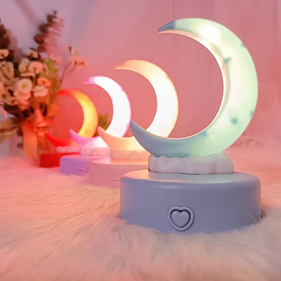 Crescent Moon Night Light LED Lamp For Home Decor -Assorted — wholesale Home & Décor by the case