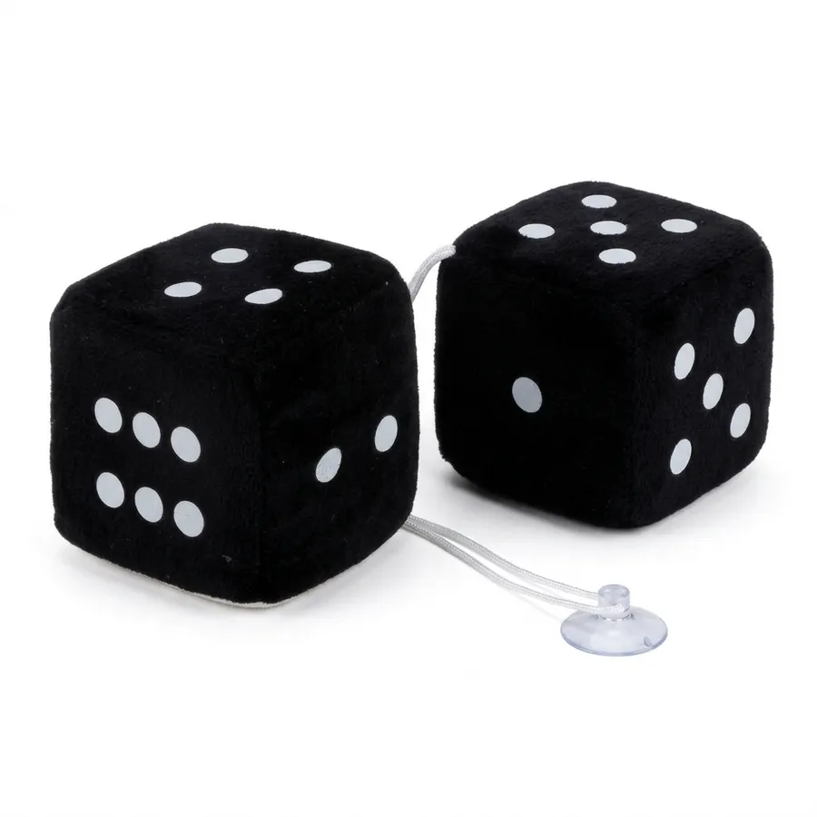 Plush Car Hanging Dice – Retro Rearview Mirror Decor — wholesale Plush & Squishies by the case