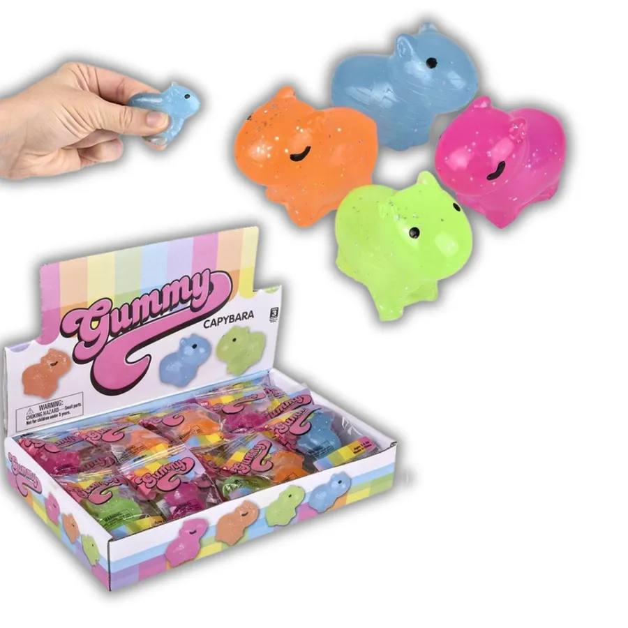 Gummy Capybara Glitter Squishy Fidget Kids Toy- Assorted — wholesale Fidgets & Sensory by the case