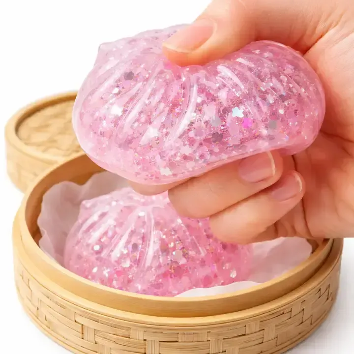 Glittery & Squishy Bun Steamed Dumpling Kids Toy — wholesale Plush & Squishies by the case