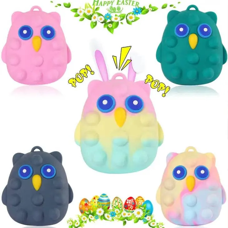 3D Cartoon Owl Pop It Bubble Ball Stocking Stuffer — wholesale Fidgets & Sensory by the case