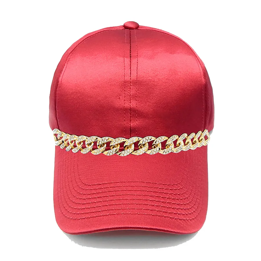 Rhinestone Chain Detailed Baseball Cap-Assorted- — wholesale Apparel & Accessories by the case
