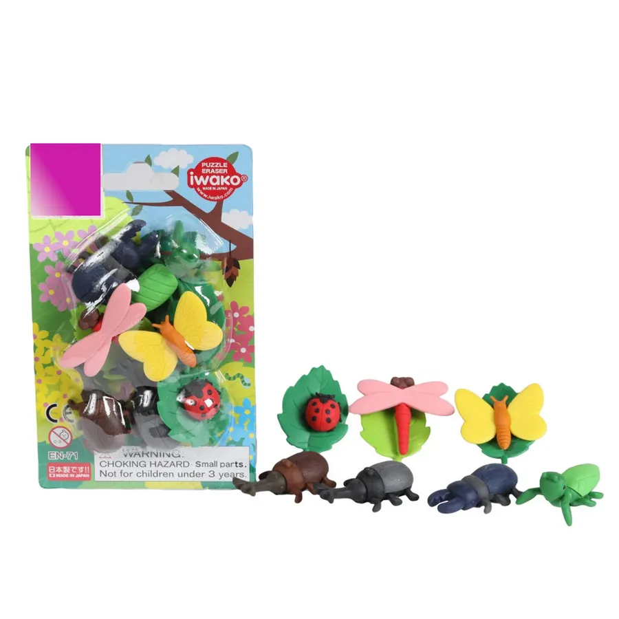 Insects Theme Eraser Set For School Kids — wholesale Stationery & Office by the case
