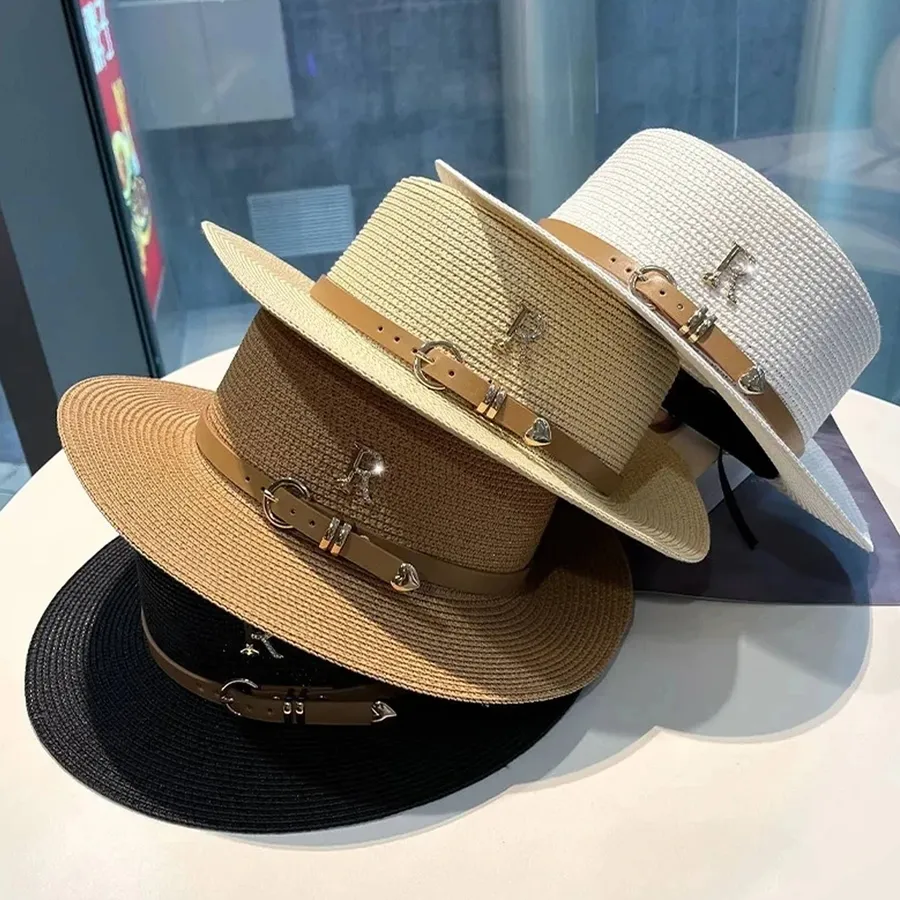Flat Top Straw Hat - Assorted — wholesale Apparel & Accessories by the case