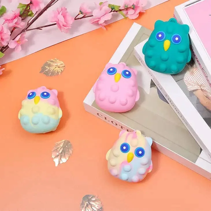 Fidget Sensory Toy and Stress Ball - 3D Cartoon Owl Pop Bubble Ball — wholesale Fidgets & Sensory by the case