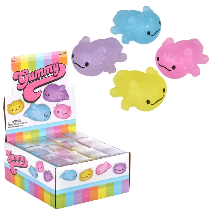Axolotl Gummy Squeezy Fidget Kids Toy- Assorted — wholesale Fidgets & Sensory by the case