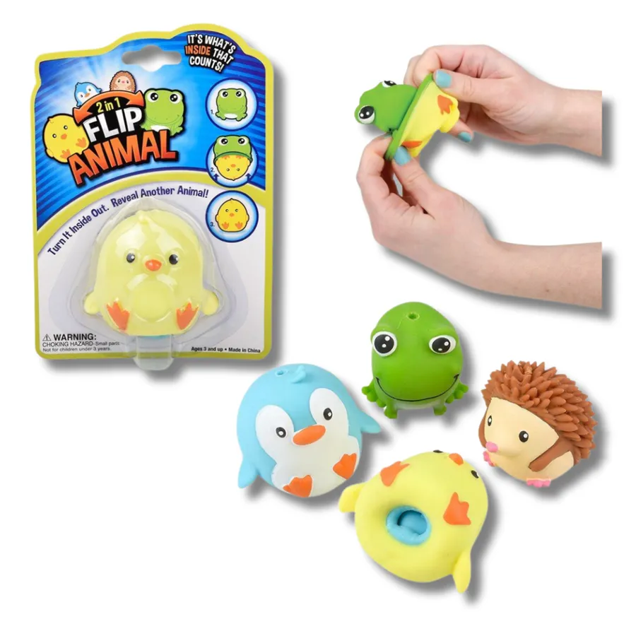 Stretchy Squishy Flip Animals Toy For Kids - Assorted — wholesale Plush & Squishies by the case