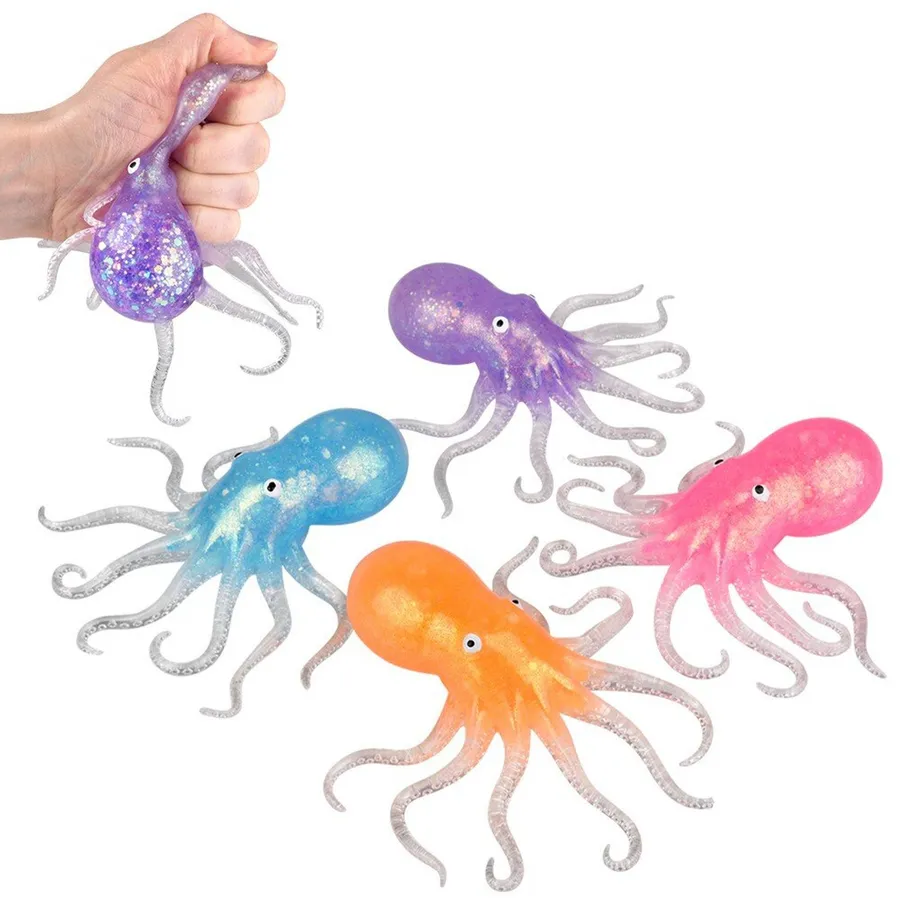 Octopus Squeeze Sparkle Fidget Kids Toy- In Bulk — wholesale Fidgets & Sensory by the case
