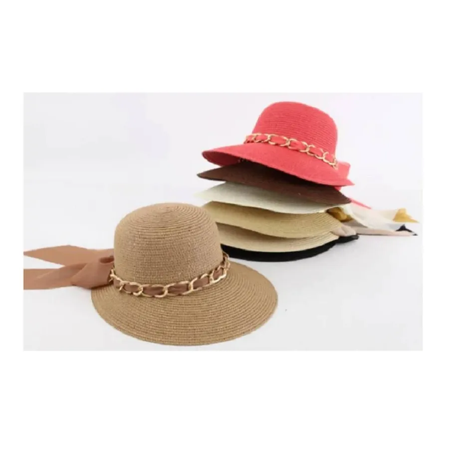 Fashionable Straw Visor Hats For Women's - Assorted — wholesale Apparel & Accessories by the case