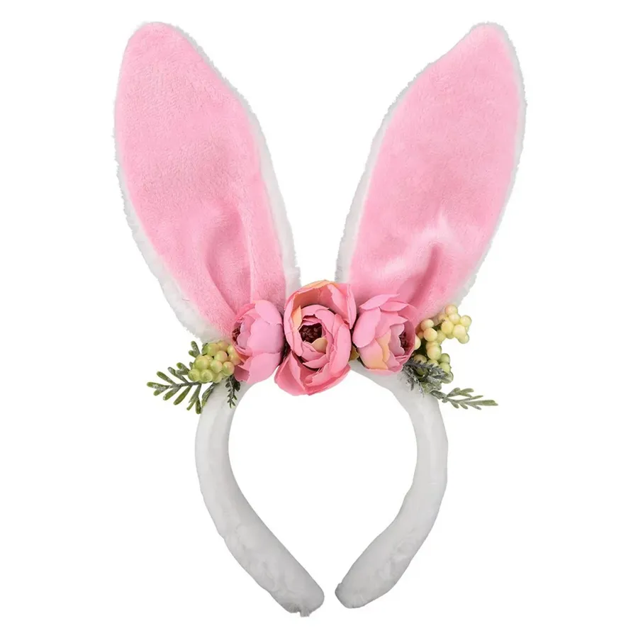 Soft Plush Bunny Ears With Flowers For Kids — wholesale Plush & Squishies by the case