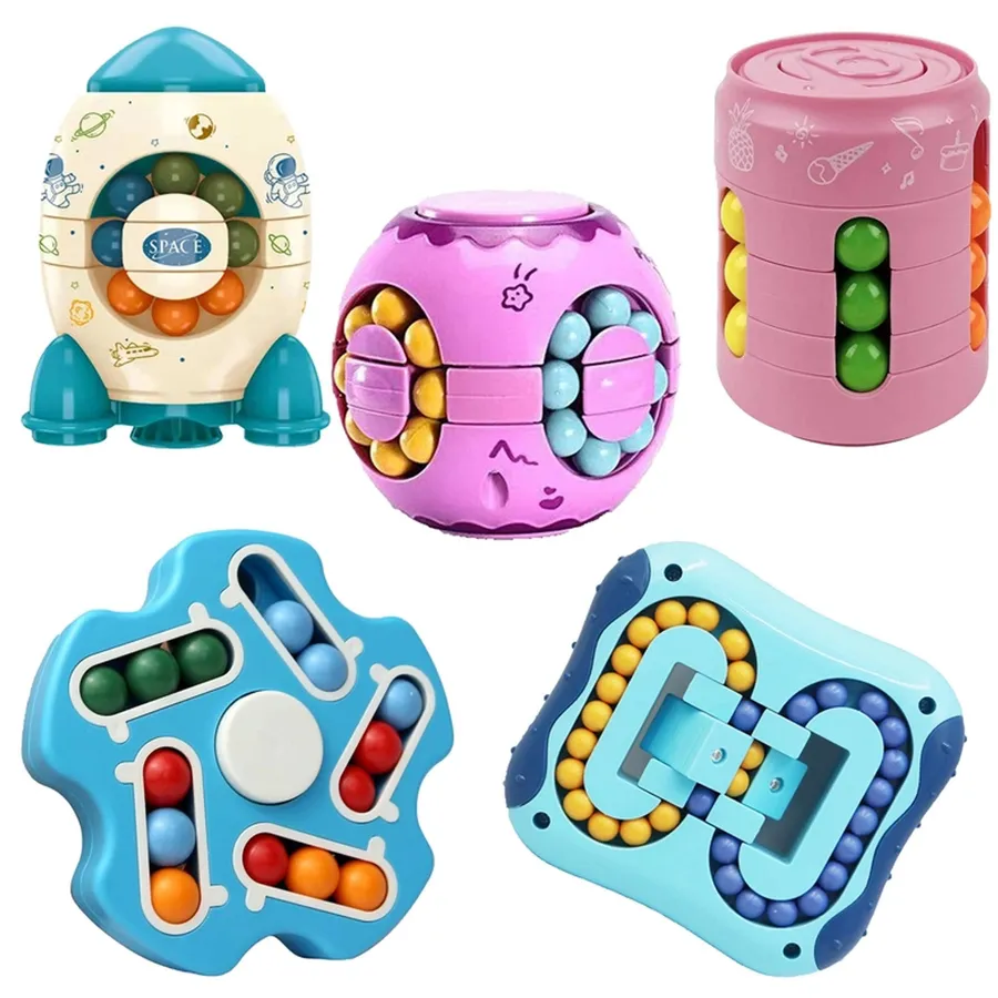 Rotating Magic Bean Fidget Cube Kids Toy- Assorted — wholesale Fidgets & Sensory by the case