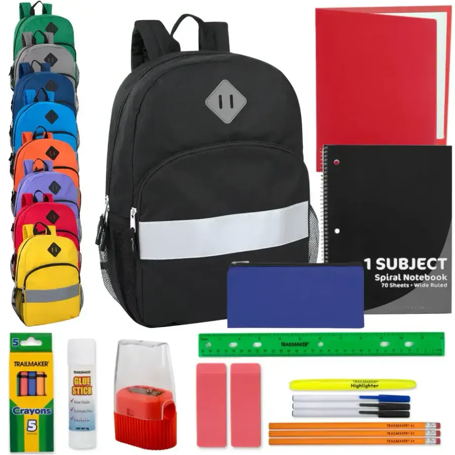 Back-to-School Backpack Kit – 20pc Supplies Bulk — wholesale Bags & Backpacks by the case