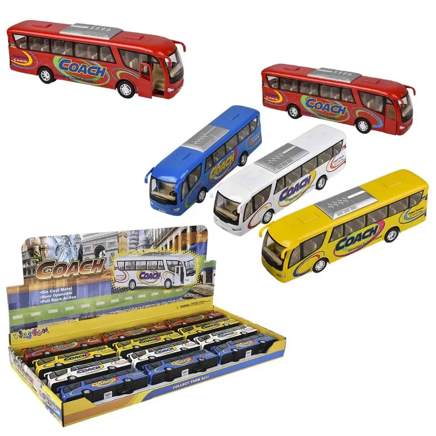 Diecast Pull Back Coach Bus for Kids Toy — wholesale Toys & Games by the case
