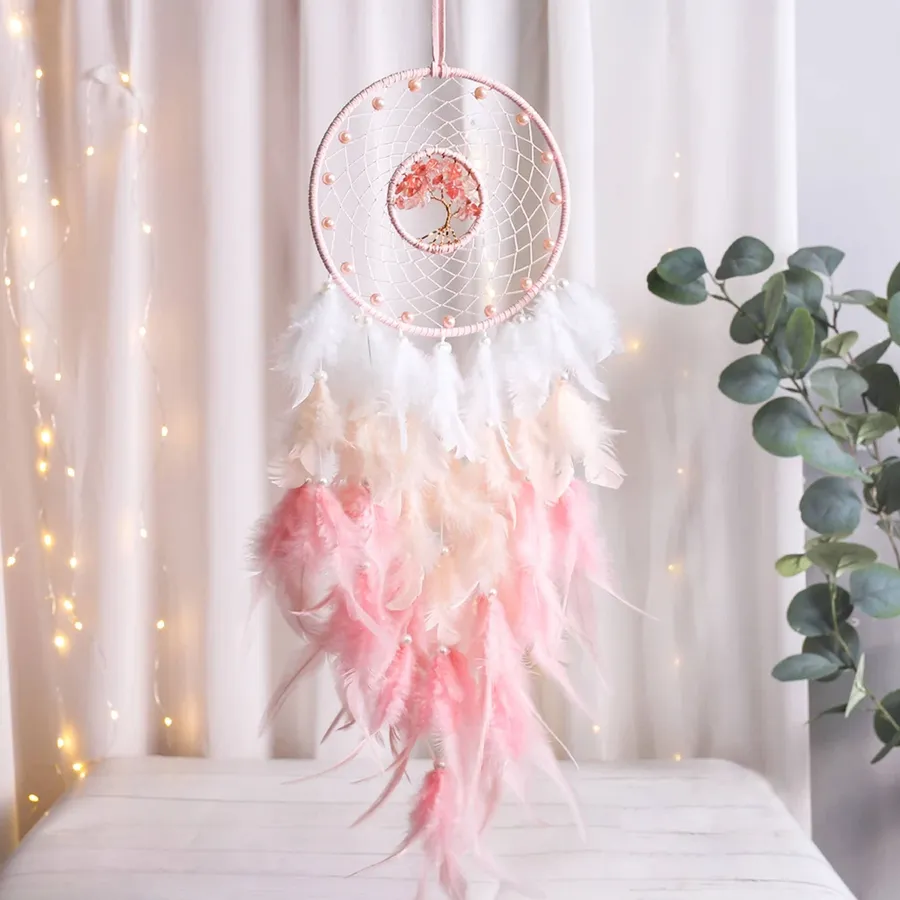 Elegant Feathers with Crystal Stone Dream Catcher Bulk — wholesale Home & Décor by the case
