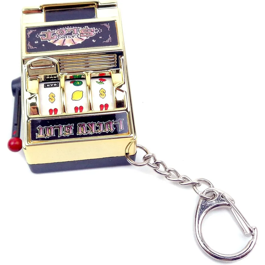 Wholesale Magikon Mini Slot Machine Bank with Keychain Accessories( Sold By - 6 PCS) — wholesale Keychains & Charms by the case