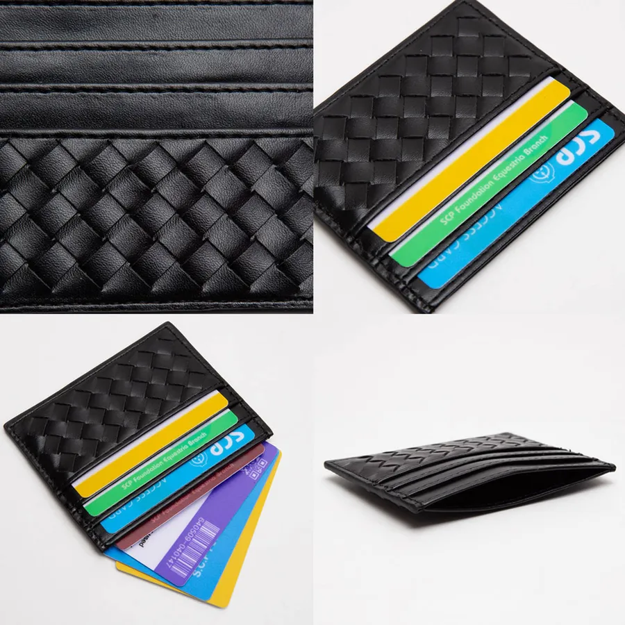 Faux Leather Basket Weave Card Holder Wallet - Assorted — wholesale Bags & Backpacks by the case