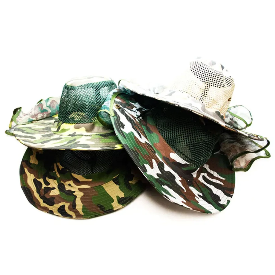 Bucket Hats with Vented Neck Cover - Assorted — wholesale Apparel & Accessories by the case