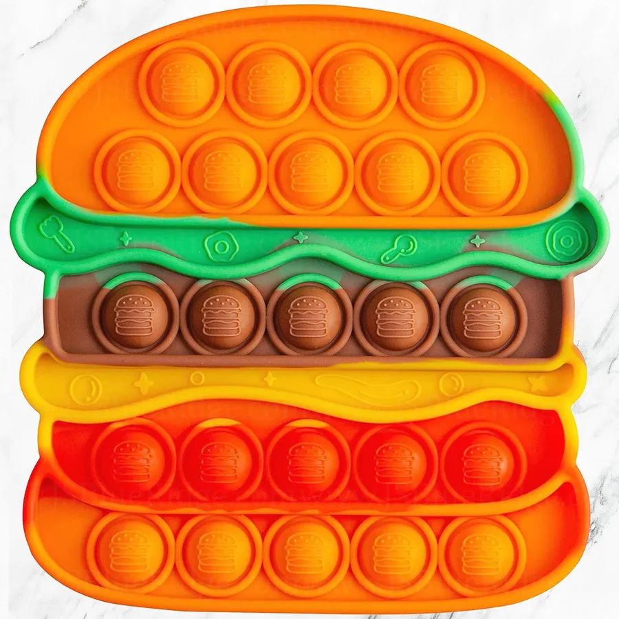 Burger Pop It Fidget Sensory Kids Toys- Assorted — wholesale Fidgets & Sensory by the case