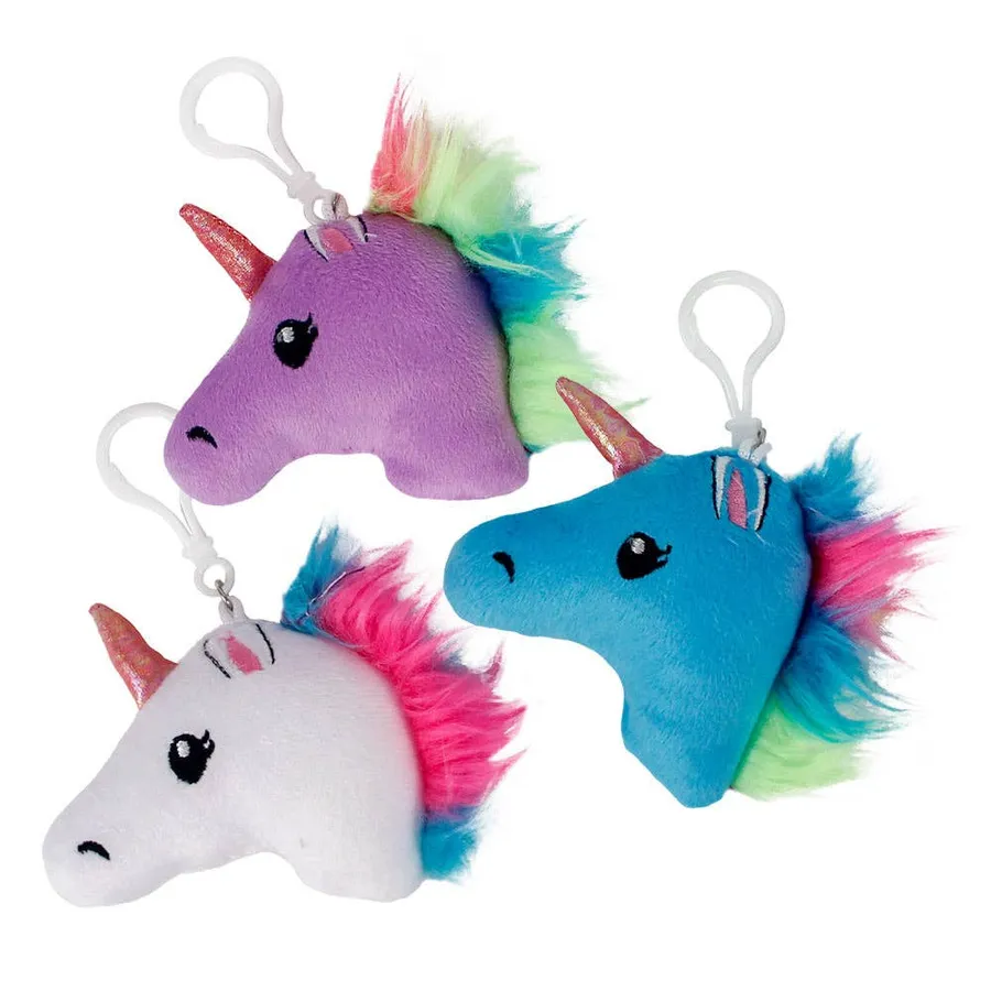 Unicorn Soft Plush Clips For Kids- Assorted — wholesale Plush & Squishies by the case