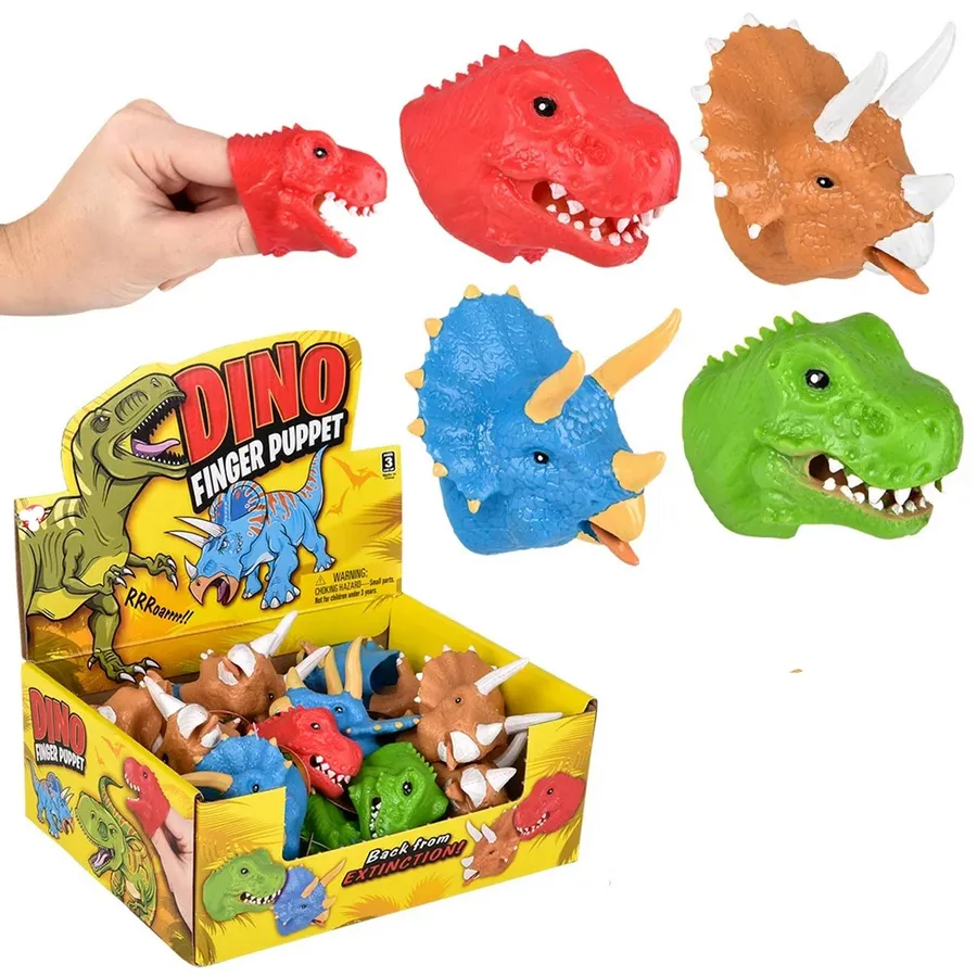 Squishy Toys Stretchy Dinosaur Finger Puppets - 2-Inch Sensory Fidget Toy — wholesale Fidgets & Sensory by the case