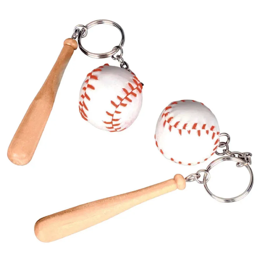 Baseball & Bat Keychain "3 — wholesale Keychains & Charms by the case
