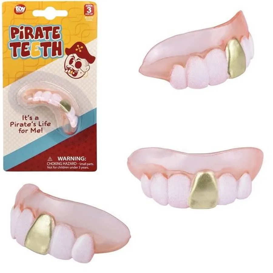 Kids Halloween Fake Pirates Teeth with Gold Tooth Pack — wholesale Seasonal & Holiday by the case