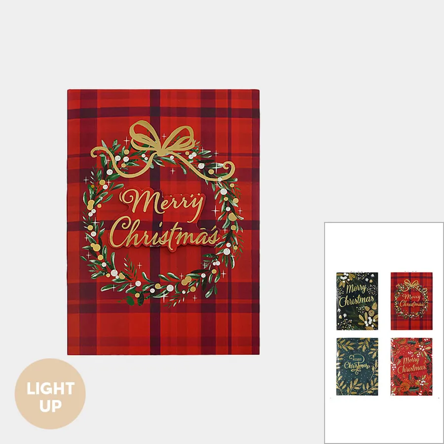Light Up Christmas Greeting Card - Assorted — wholesale Seasonal & Holiday by the case