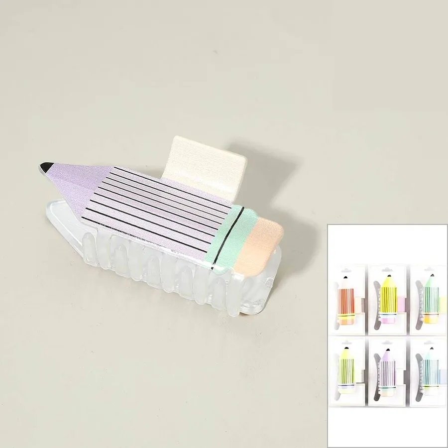 Creative Pencil Shape Hair Claw Clips - Assorted — wholesale Apparel & Accessories by the case