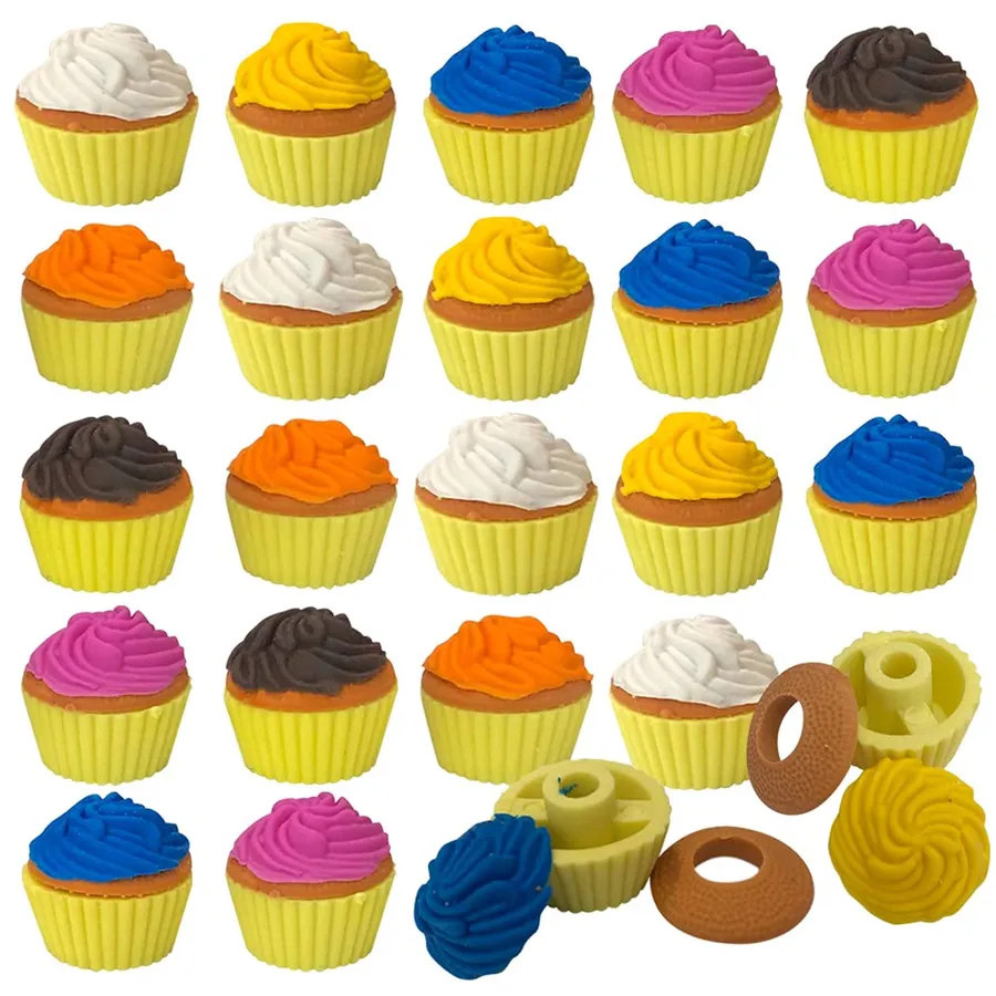 Cupcake Erasers Schooling Kits Set- Assorted — wholesale Stationery & Office by the case