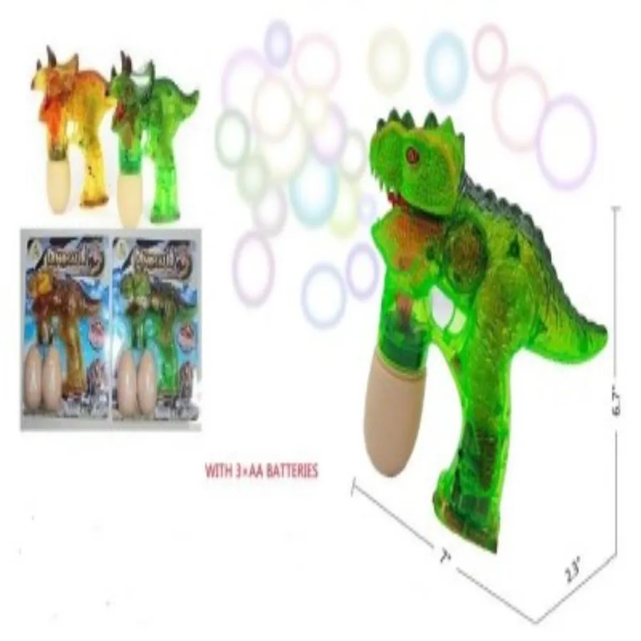 Wholesale New Bubble Gun - Dinosaur with Egg Lights & Sound Sold By Dozen — wholesale Toys & Games by the case
