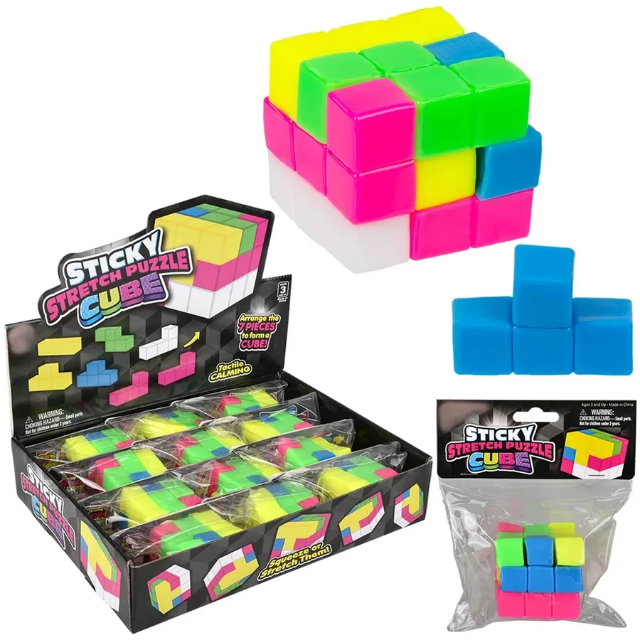 Sticky Stretchy Puzzle Cube Kids Toys - Assorted — wholesale Toys & Games by the case