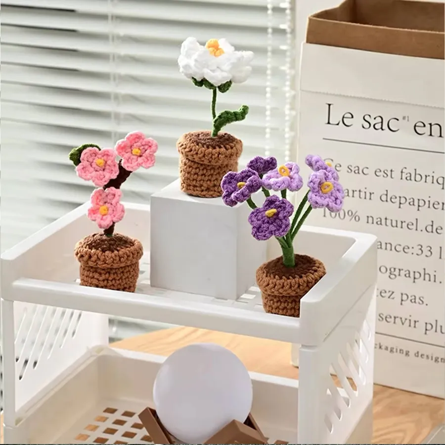 Artificial Handmade Mini Crochet Flower For Decor — wholesale Home & Décor by the case