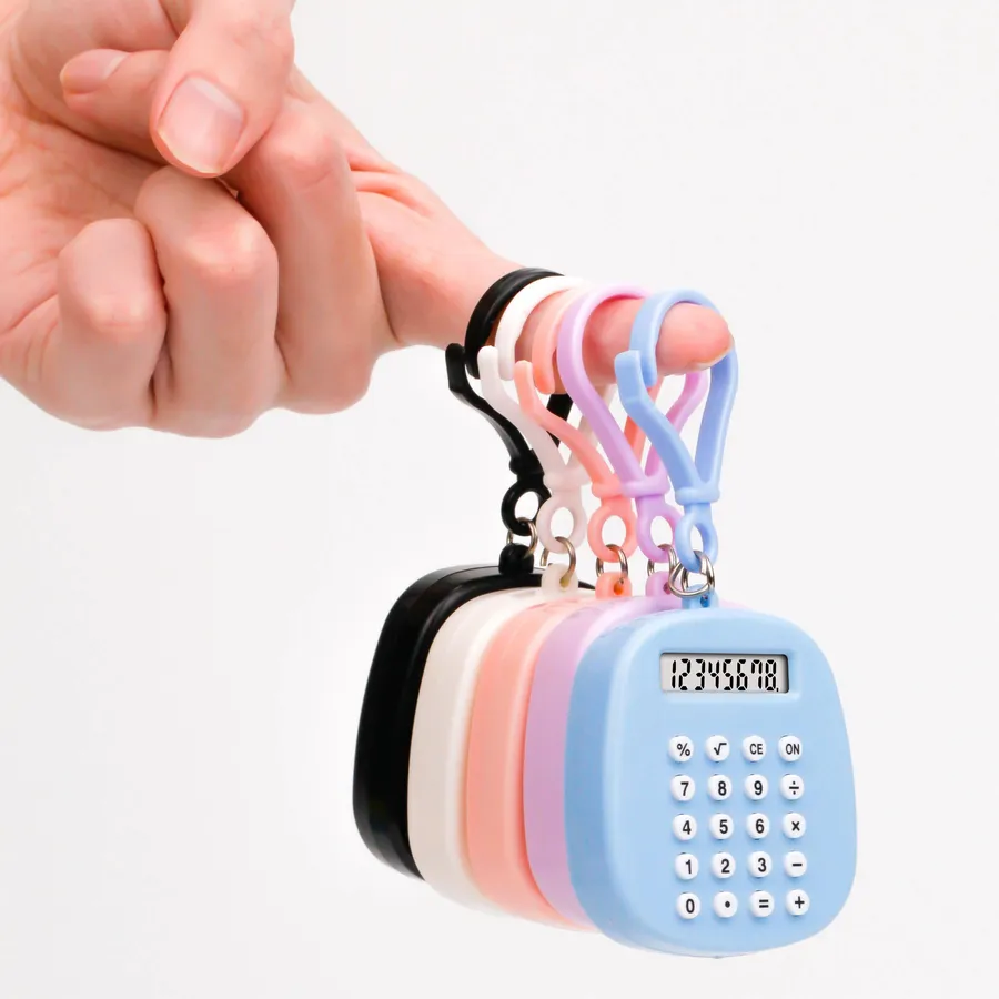 Mini Pocket Calculator Keychain - Assorted — wholesale Keychains & Charms by the case