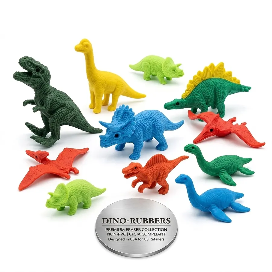 Dinosaur Eraser Set – Fun School Stationery for Kids — wholesale Stationery & Office by the case