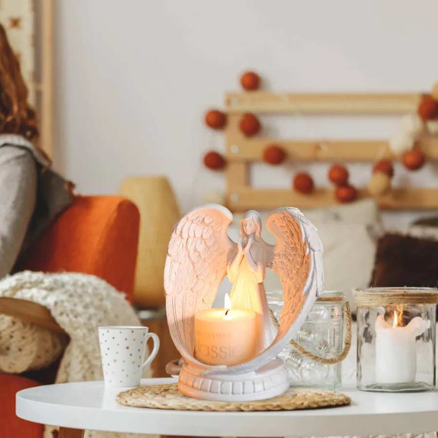 Resin Praying Angel Candlestick – Wedding & Home Décor — wholesale Home & Décor by the case