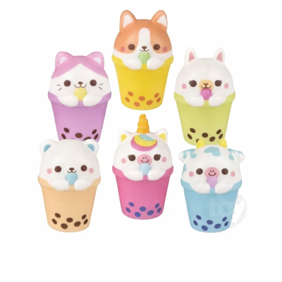 Squish Bubble Tea Animal 3.25" — wholesale Plush & Squishies by the case