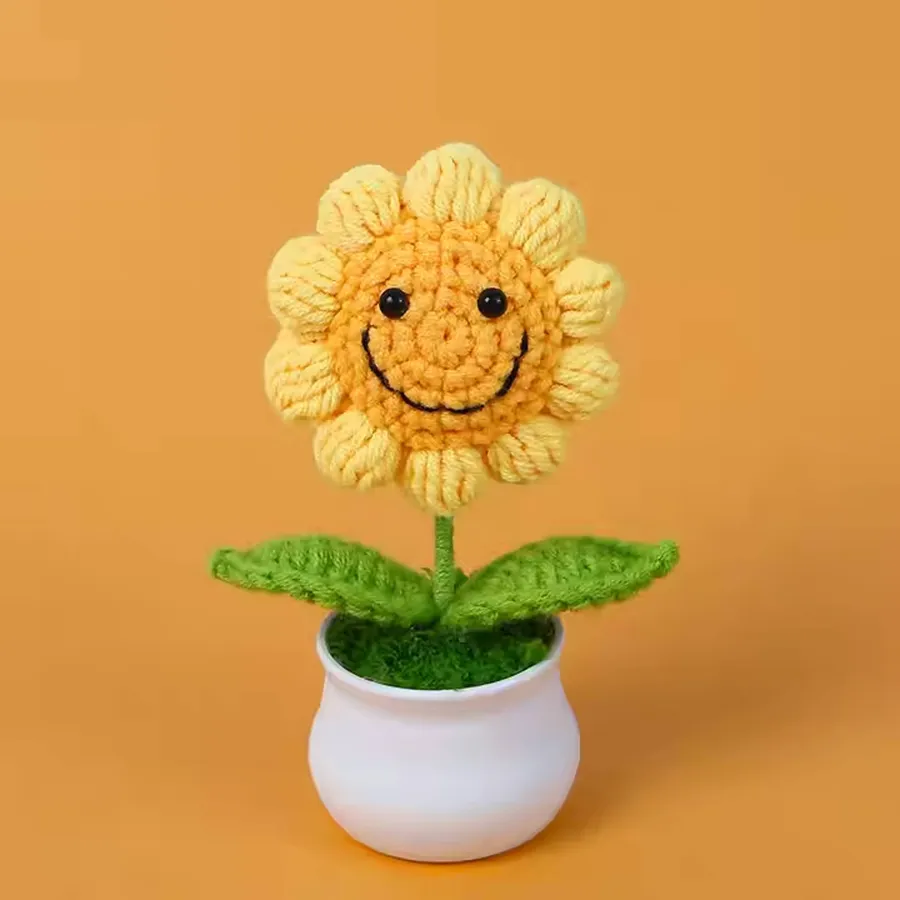 Handmade Knitting Woven Flower Pot For Home Decor - Assorted — wholesale Home & Décor by the case