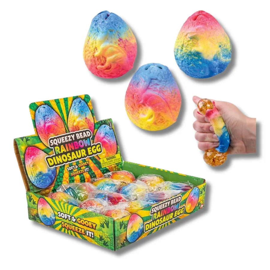 Squishy Sensory Toy Rainbow Dinosaur Gel Bead Egg - Kids Fidget Stress Ball — wholesale Fidgets & Sensory by the case