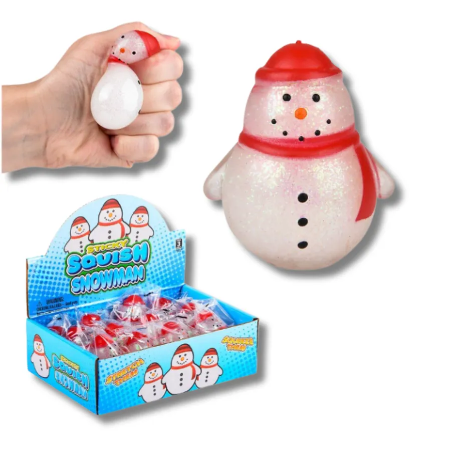 Holiday Snowman Squish Sticky Fidget Kids Toy — wholesale Fidgets & Sensory by the case