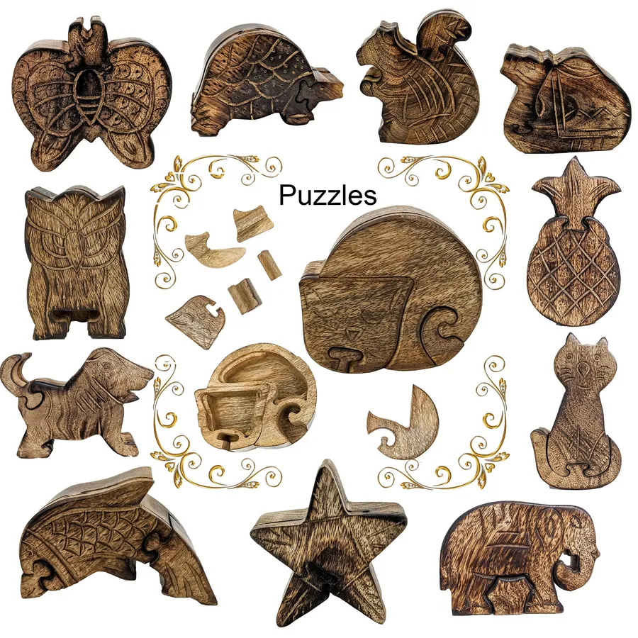 Handicraft Wooden Animals Puzzle Toys — wholesale Toys & Games by the case